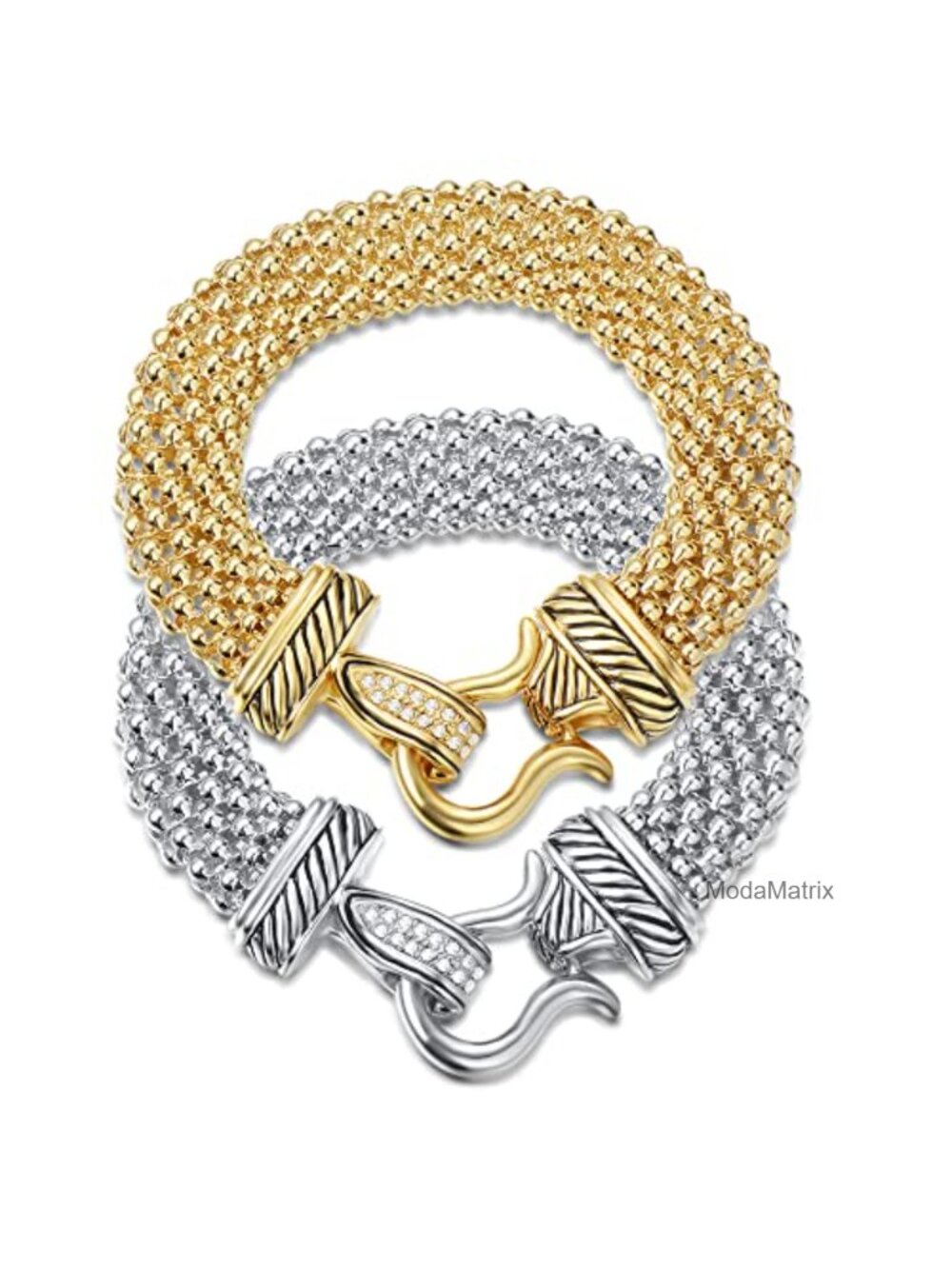 Unique Cable Wire Strand Bracelet Silver Plating Popcorn Chain 7.5